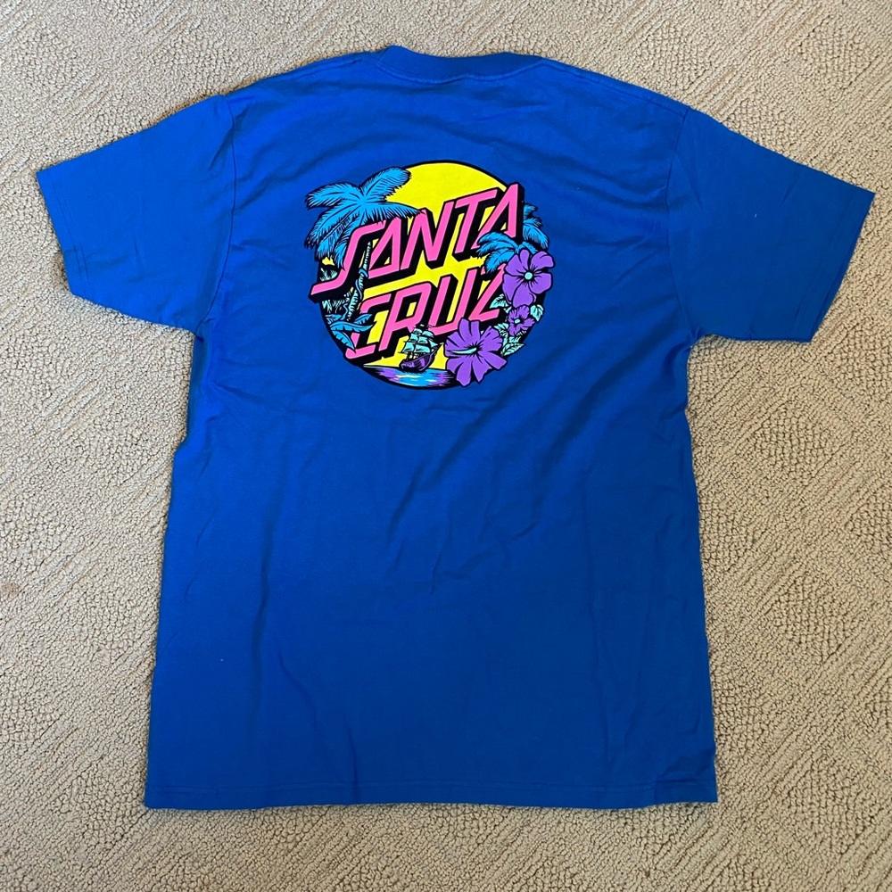 Santa Cruz Skateboards t shirt dark blue tropical men’s medium new with tags
